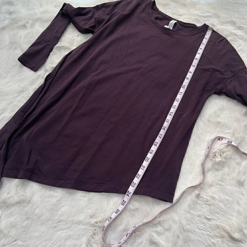 Lululemon Long Sleeve Shirt Asymmetrical Hem Dark Purple Top women’s size 4